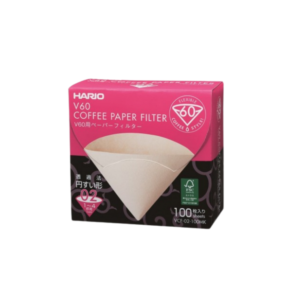 Filtro v60 02 sin blanquear box 100 Hario