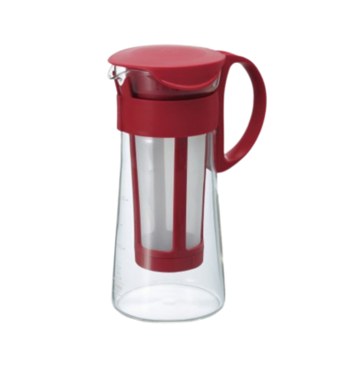 Jarra mini con filtro para café frío rojo 600ml Hario
